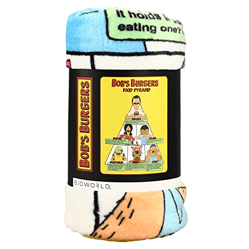 Seven Times Six Bob's Burgers Food Pyramid TV Series Soft Fleece Plush Throw Blanket 45" x 60"