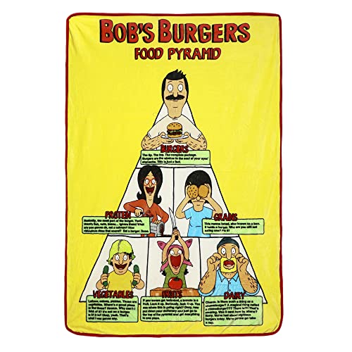 Seven Times Six Bob's Burgers Food Pyramid TV Series Soft Fleece Plush Throw Blanket 45" x 60"