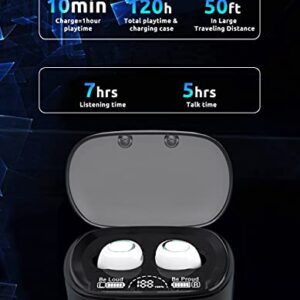 VOLT+ Plus TECH Wireless V5.1 PRO Earbuds Compatible with ZTE Axon 40 Ultra Space Edition IPX3 Bluetooth Touch Waterproof/Sweatproof/Noise Reduction with Mic (White)