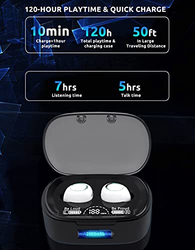 VOLT+ Plus TECH Wireless V5.1 PRO Earbuds Compatible with ZTE Axon 40 Ultra Space Edition IPX3 Bluetooth Touch Waterproof/Sweatproof/Noise Reduction with Mic (White)