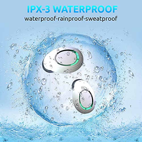 VOLT+ Plus TECH Wireless V5.1 PRO Earbuds Compatible with Samsung Galaxy F04 IPX3 Bluetooth Touch Waterproof/Sweatproof/Noise Reduction with Mic (White)