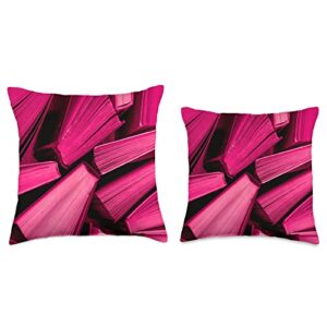 Funny color designs Viva Magenta 2023 Pink Books Style Fashion Throw Pillow, 16x16, Multicolor