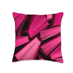 funny color designs viva magenta 2023 pink books style fashion throw pillow, 16x16, multicolor