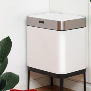 XBWEI Stainless Steel Trash Can Automatic Kitchen Cabinet Storage Household Cleaning Tools Garbage Bin Sensor Bin