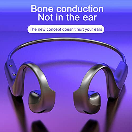 Qiopertar G-100 Bluetooth 5.0 Wireless Headphones Bone- Conduction Earphone Waterproof with Microphone Premium Sound Deep Bass for Work Home Office Bicycling Hiking Outdoor Sport