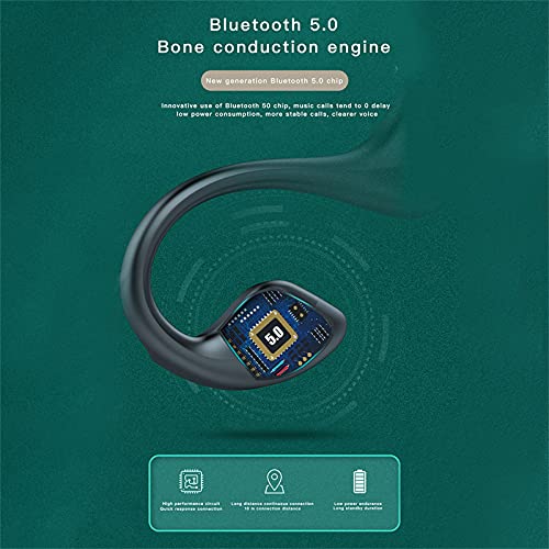 Qiopertar G-100 Bluetooth 5.0 Wireless Headphones Bone- Conduction Earphone Waterproof with Microphone Premium Sound Deep Bass for Work Home Office Bicycling Hiking Outdoor Sport