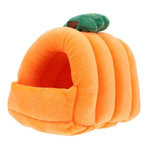 LIFKICH 1pc Hideout Cage Ferret Sugar Hedgehog Winter Accessory Hamster Mini Toy Nest Rat Animal Glider Pet Supple Mice Hut Plush Small Chinchilla House Guinea Habitat Squirrel Orange