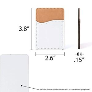 DistinctInk Adhesive Phone Wallet / Card Holder – Universal Vegan Leather Credit Card ID Adhesive Sleeve, Travel Light with Essential Items - Curly Hair Don't Care