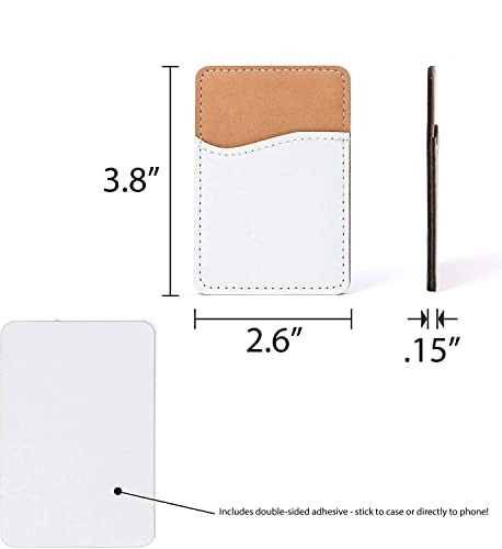 DistinctInk Adhesive Phone Wallet / Card Holder – Universal Vegan Leather Credit Card ID Adhesive Sleeve, Travel Light with Essential Items - Curly Hair Don't Care