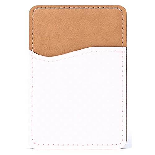 DistinctInk Adhesive Phone Wallet / Card Holder – Universal Vegan Leather Credit Card ID Adhesive Sleeve, Travel Light with Essential Items - Pink & White Polka Dot Pattern