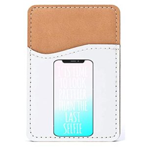 distinctink adhesive phone wallet / card holder – universal vegan leather credit card id adhesive sleeve, travel light with essential items - time to look prettier than the last selfie