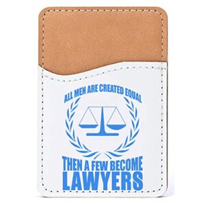 distinctink adhesive phone wallet / card holder – universal vegan leather credit card id adhesive sleeve, travel light with essential items - all men created equal a few become lawyers