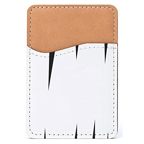 DistinctInk Adhesive Phone Wallet / Card Holder – Universal Vegan Leather Credit Card ID Adhesive Sleeve, Travel Light with Essential Items - Grey Black Spikes