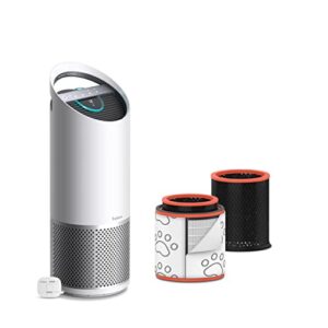 trusens air purifier with pet filter bundle | large | uv-c light + hepa filtration | sensorpod™ air quality monitor | filters pet odors, pet dander, germs and bacteria