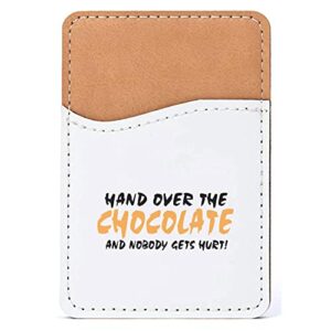 distinctink adhesive phone wallet / card holder – universal vegan leather credit card id adhesive sleeve, travel light with essential items - hand over the chocolate nobody gets hurt
