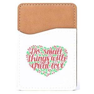 distinctink adhesive phone wallet / card holder – universal vegan leather credit card id adhesive sleeve, travel light with essential items - do small things with great love - floral