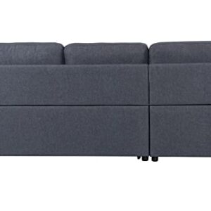 Devion Furniture LLDF Sectional, Dark Gray