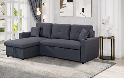 Devion Furniture LLDF Sectional, Dark Gray