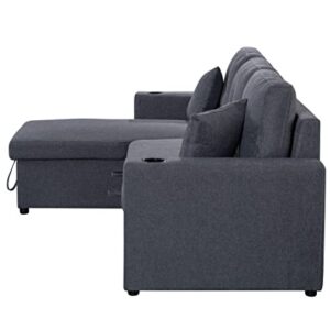 Devion Furniture LLDF Sectional, Dark Gray