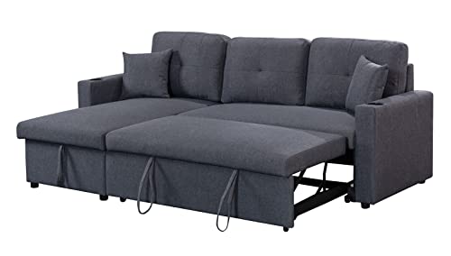 Devion Furniture LLDF Sectional, Dark Gray