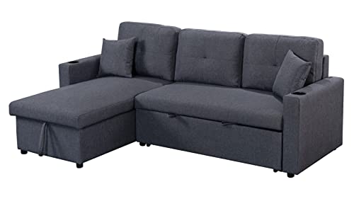 Devion Furniture LLDF Sectional, Dark Gray