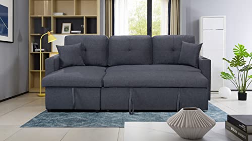 Devion Furniture LLDF Sectional, Dark Gray