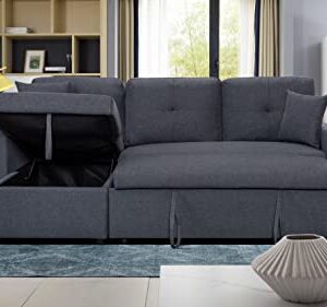 Devion Furniture LLDF Sectional, Dark Gray