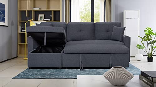 Devion Furniture LLDF Sectional, Dark Gray