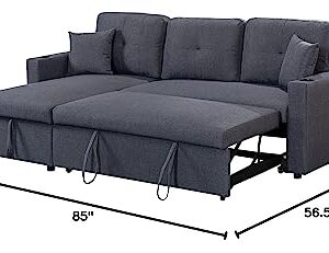 Devion Furniture LLDF Sectional, Dark Gray