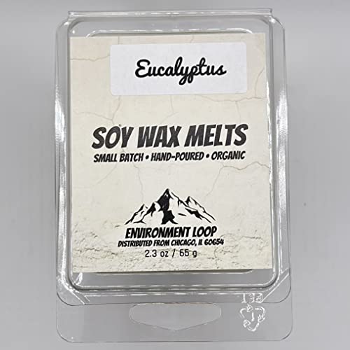 Environment Loop Wax Melt Cubes, 1 Pack of 2.3 OZ Soy Wax Melts for Warmers, Maximum Scent (Eucalyptus Aromatherapy)