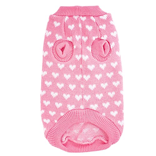 Puppy Sweater Female Cat Pet Sweater Cute Heart Pattern Dog Clothes Pet Supplies Boy Girl Chihuahua Yorkies Puppy Outfits Summer Beach Apparel