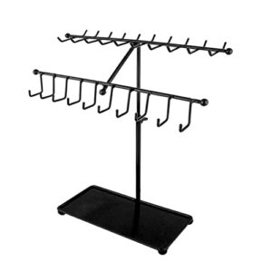 ditudo jewellery stand - metal display stand with 30 hooks and bottom tray storage for necklace, bangles, bracelet