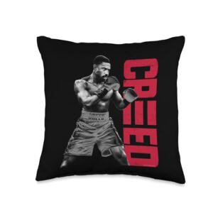 creed adonis pose with vertical logo red throw pillow, 16x16, multicolor