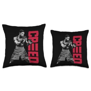 CREED Adonis Pose with Vertical Logo red Throw Pillow, 16x16, Multicolor