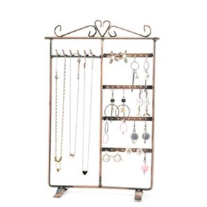 zsedp rotate the wall to try the multifunctional metal hanging earrings, necklace and bracelet display stand