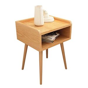 sjydq end table, stackable nightstand, with 1 front storage compartments, wood look accent
