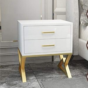 SJYDQ Iron Casting Golden Nightstand Coffee End Bedside Table Home Furniture Nightstand Cabinet Cupboard Bed Room