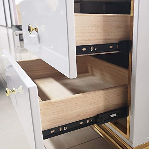 SJYDQ Bedside Cupboard Bedroom Nightstand Wood Night Table Gold-Plating Frame Bedside Locker with Solid Wood Drawer
