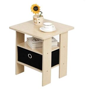 sjydq side table, nightstand with drawer, narrow end table for small spaces, stable and sturdy construction, wood look accent