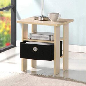 SJYDQ Side Table, Nightstand with Drawer, Narrow End Table for Small Spaces, Stable and Sturdy Construction, Wood Look Accent