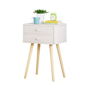 SJYDQ Nordic Wood Stand Drawer Bedside Table Bedroom Furniture Organizer Storage Basket Nightstands