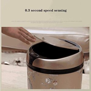 XBWEI 6L 8L 12L Inductive Type Trash Can Smart Sensor Automatic Kitchen and Toilet Rubbish Bin Stainless Steel Waste Bin ( Color : C , Size : 12l )