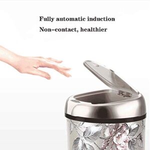 XBWEI 6L 8L 12L Inductive Type Trash Can Smart Sensor Automatic Kitchen and Toilet Rubbish Bin Stainless Steel Waste Bin ( Color : C , Size : 12l )