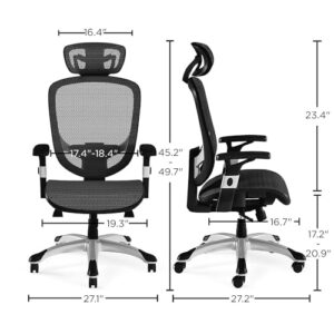 Union & Scale Flexfit Hyken Mesh Task Chair, Black, 2/Pack (Un59460v-Ccvs)