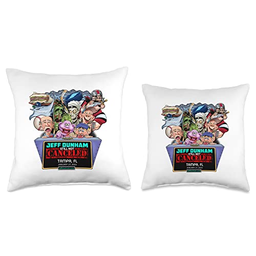 JEFF DUNHAM Tampa, FL (2023) Throw Pillow, 18x18, Multicolor