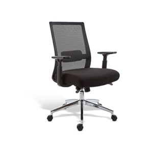 union & scale prestige marrett fabric/mesh swivel task chair, black, 2/pack (un53249-ccvs)