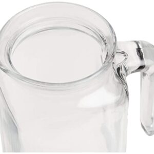 Friwer Glass Jug With Airtight Frosted Lid, Easy Pour Spout & Handle – For Water, Juice, Iced Coffee & Iced Tea, 34 Ounce (1 Liter)