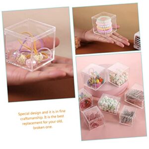 12pcs Lid Collectibles Square Plastic Candy Acrylic Treat Case Mini Items for Cube Cases Stackable Small Cubes Jewelry Container Showcase with Display Storage Clear Cm Containers