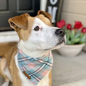 Sammy’s Sew Shop Valentine's Day Dog Bandana – Red, White, and Pink Patterned Pet Bandana, Tie Back, Premium Cotton and Flannel Fabric, Unique Design, Handmade in The USA, (Small, Bubble Gum Check)