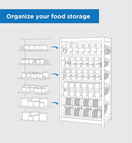 Can Rotation Organizer | Large Canned Food Organizer For Pantry | Black Large Food Rotation System | Harvest | Shelf Reliance (Can Rotation Organizer 3-117 oz (Small, Medium, Large))